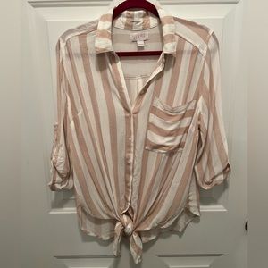 VIXBE Thompkins Tie Front Top